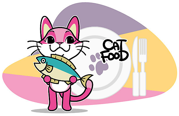EPS 동물 캐릭터 한마리 접시 알파벳 음식 동물캐릭터 포크 일러스트 홍보캐릭터 애니멀프린트 어류 사람없음 반려동물 고양이 나이프 발자국 고양이캐릭터 일러캐릭터 1 식기 영어 포유류 자국 수중동물 칼 파일형식 벡터