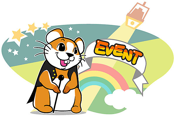 EPS 동물 캐릭터 한마리 별 리본 동물캐릭터 무지개 일러스트 홍보캐릭터 지팡이 조명 애니멀프린트 미소 웃음 이벤트 사람없음 반려동물 무대 조끼 햄스터 일러캐릭터 자연요소 1 표정 외투 설치류 파일형식 벡터