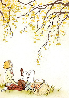 전신 PSD 나무 커플 여자 남자 데이트 과일 일러스트 휴식 함께함 사랑 미소 웃음 사람 앉기 잔디 두명 눕기 소풍 바구니 다정 가을 나뭇가지 하트 사과 은행나무 국내일러스트 모양 식물 계절 감정 컨셉 관계 모션 표정 야외활동 파일형식