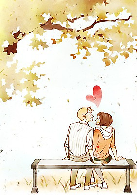 전신 PSD 나무 커플 여자 남자 벤치 데이트 일러스트 키스 함께함 사랑 미소 웃음 사람 앉기 두명 다정 하트 국내일러스트 모양 식물 감정 컨셉 의자 관계 모션 표정 애정표현 파일형식