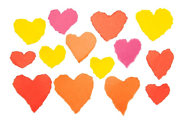 포토 JPG 스튜디오촬영 백그라운드 누끼 사람없음 컬러풀 하트 오브젝트 색종이 국내포토 모양 종이 컬러 실내 파일형식