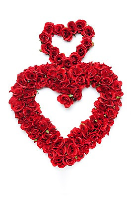 포토 JPG 스튜디오촬영 식물 꽃 백그라운드 누끼 사람없음 장식 빨간색 장미 화환 하트 오브젝트 국내포토 모양 컬러 실내 파일형식