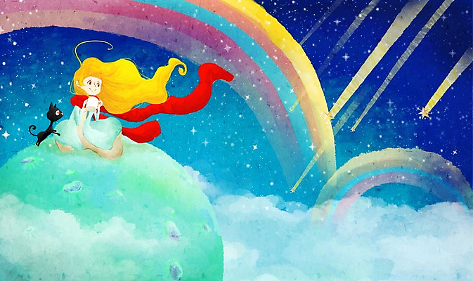 PSD 동물 한마리 여자 별 여행 백그라운드 무지개 일러스트 상상 티타임 한명 미소 웃음 사람 앉기 컵 반려동물 판타지 우주 고양이 행성 차 유성 우주여행 혜성 여자만 여자한명만 국내일러스트 자연요소 1 식기 음료 포유류 모션 휴식 표정 파일형식