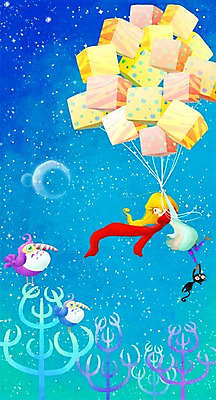 PSD 동물 한마리 여자 별 여행 백그라운드 일러스트 상상 조류 한명 사람 반려동물 판타지 우주 고양이 행성 비행 풍선 우주여행 여자만 여자한명만 국내일러스트 자연요소 1 포유류 파일형식