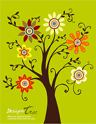 나무 식물 디자인 꽃잎 꽃 컬러 백그라운드 잎 일러스트 자연 나뭇잎 한그루 사람없음 초록색 연두색 나뭇가지 신비 국내일러스트 AI파일 1 컨셉 생태계 파일형식 벡터