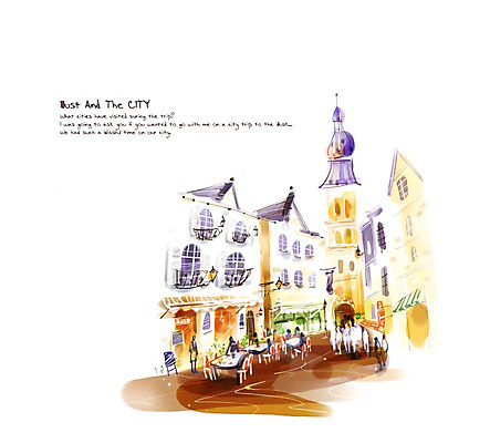 PSD 백그라운드 일러스트 탁자 거리 풍경 건물 세계 마을 카페 프랑스 도시 노천카페 도르도뉴 복잡 국내일러스트 건축물 유럽 가구 컨셉 상점 파일형식