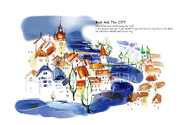 PSD 나무 호수 백그라운드 일러스트 주택 풍경 사람없음 건물 세계 마을 도시 스위스 가로수 스카이라인 복잡 가교 국내일러스트 식물 건축물 유럽 컨셉 파일형식