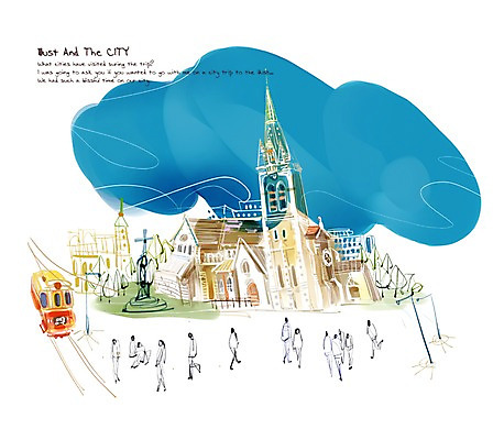 PSD 백그라운드 가로등 일러스트 하늘 거리 풍경 빌딩 건물 세계 동상 도시 보행자 뉴질랜드 전차 복잡 크라이스트처치 국내일러스트 건축물 공공시설 육상교통 컨셉 대중교통 조형물 오세아니아 기념물 파일형식