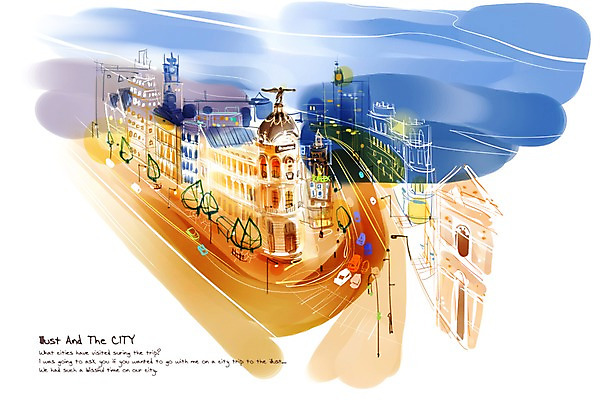 PSD 도로 백그라운드 가로등 일러스트 자동차 조명 거리 풍경 빌딩 사람없음 건물 세계 도시 스페인 마드리드 복잡 국내일러스트 건축물 공공시설 유럽 길 육상교통 컨셉 교통시설 파일형식