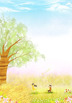PSD 나무 구름 커플 사계절 계절 여자 남자 꽃 백그라운드 프로포즈 꽃밭 일러스트 자연 하늘 따뜻함 사람 풍경 초원 두명 봄풍경 봄 계절백그라운드 봄배경 국내일러스트 자연요소 식물 관계 생태계 파일형식