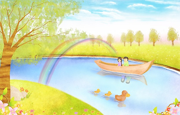 PSD 나무 동물 구름 커플 사계절 계절 여자 남자 꽃 호수 백그라운드 무지개 데이트 일러스트 자연 하늘 오리 따뜻함 사람 풍경 두명 봄풍경 봄 풀 숲 계절백그라운드 선박 봄배경 국내일러스트 자연요소 식물 수상교통 관계 조류 생태계 파일형식