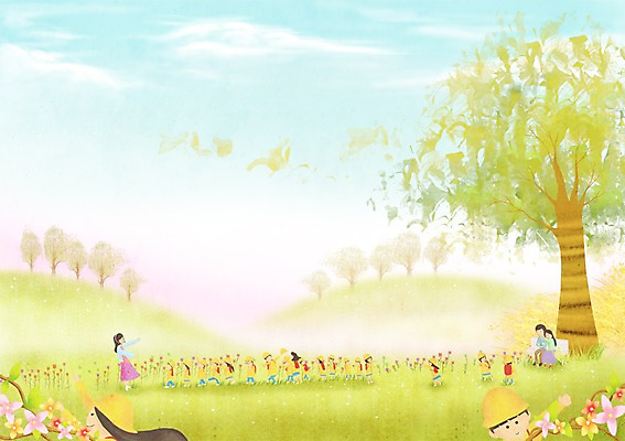 PSD 나무 구름 사계절 계절 여자 남자 꽃 어린이 백그라운드 꽃밭 일러스트 자연 하늘 따뜻함 사람 풍경 여러명 소풍 봄풍경 봄 유치원생 체험학습 계절백그라운드 어린이만 봄배경 국내일러스트 자연요소 식물 다수 야외활동 체험 생태계 파일형식