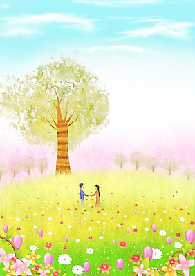 전신 PSD 나무 구름 커플 사계절 계절 여자 남자 꽃 백그라운드 꽃밭 데이트 일러스트 자연 하늘 따뜻함 서기 사람 풍경 초원 봄풍경 봄 계절백그라운드 봄배경 국내일러스트 자연요소 식물 관계 모션 생태계 파일형식