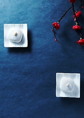 포토 JPG 스튜디오촬영 접시 명절 꽃 한식 음식 디저트 떡 한국 실내 사람없음 장식 전통음식 흰색 나뭇가지 찹쌀떡 국내포토 나무 식물 전통 식기 기념일 아시아 컬러 내부 파일형식