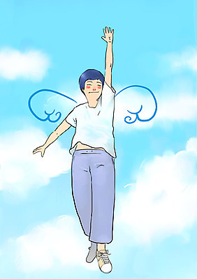 PSD 구름 남자 날개 일러스트 하늘 새출발 새로움 한명 미소 웃음 사람 점프 희망 사회이슈 설레임 남자한명만 국내일러스트 자연요소 1 감정 컨셉 모션 표정 출발 남자만 파일형식