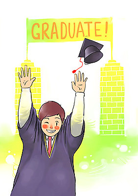 PSD 학생 배너템플릿 남자 남학생 일러스트 학사모 졸업 새출발 새로움 한명 미소 웃음 사람 희망 만세 현수막 졸업가운 사회이슈 설레임 교문 남자한명만 국내일러스트 템플릿 모자_잡화 1 배너 교육 감정 컨셉 학교 모션 표정 가운 출발 남자만 파일형식