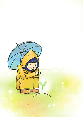 PSD 식물 여자 어린이 일러스트 우산 새출발 새로움 한명 미소 웃음 사람 앉기 새싹 희망 비 사회이슈 설레임 여자만 여자한명만 어린이만 소녀만 소녀한명만 국내일러스트 자연요소 1 감정 컨셉 모션 날씨 표정 출발 파일형식