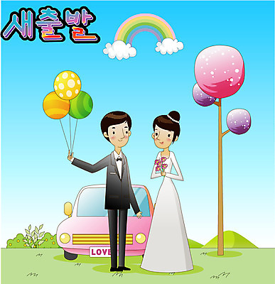 EPS 전신 나무 구름 부부 커플 여자 남자 신부 부케 신랑 결혼 무지개 일러스트 자동차 하늘 결혼식 새출발 새로움 서기 미소 웃음 사람 잔디 성인 두명 희망 사회이슈 풍선 설레임 성인만 국내일러스트 자연요소 식물 감정 육상교통 꽃다발 컨셉 관계 모션 표정 이벤트 출발 파일형식 벡터