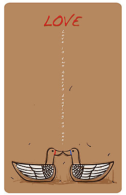 EPS 커플 한쌍 인형 조각 백그라운드 일러스트 오리 사랑 사람없음 갈색 조각_조소 국내일러스트 감정 컬러 관계 조류 조소 파일형식 벡터