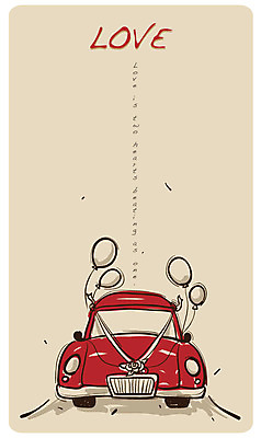 EPS 결혼 백그라운드 한대 일러스트 자동차 사랑 사람없음 빨간색 풍선 웨딩카 국내일러스트 1 감정 육상교통 컬러 이벤트 파일형식 벡터