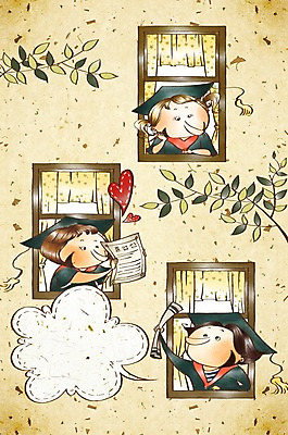 PSD 학생 여학생 여자 교육 남자 남학생 잎 일러스트 학사모 졸업 창문 중학생 청소년 나뭇잎 새출발 미소 웃음 사람 10대 세명 스쿨라이프 하트 졸업가운 졸업장 중학교 십대만 국내일러스트 모양 식물 모자_잡화 라이프스타일 학교 새로움 표정 가운 출발 파일형식