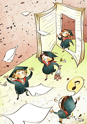 PSD 학생 여학생 여자 교육 남자 남학생 꽃다발 음표 일러스트 학사모 졸업 중학생 청소년 새출발 졸업식 미소 웃음 사람 여러명 10대 책 스쿨라이프 문 졸업가운 졸업장 중학교 십대만 국내일러스트 모자_잡화 라이프스타일 기호 꽃 음악 다수 학교 새로움 표정 가운 출발 파일형식