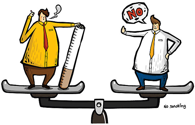 EPS 전신 남자 일러스트 담배 건강 저울 서기 사람 두명 건강관리 비즈니스맨 결심 금연 남자만 국내일러스트 캠페인 컨셉 비즈니스 모션 관리 직장인 사회이슈 파일형식 벡터