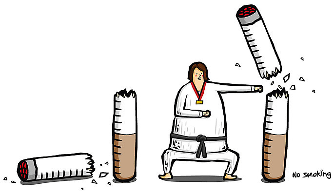 EPS 전신 여자 일러스트 담배 건강 한명 서기 사람 건강관리 결심 태권도 금연 여자만 여자한명만 국내일러스트 1 캠페인 컨셉 모션 관리 격투기 사회이슈 파일형식 벡터