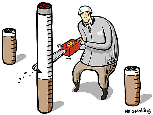 EPS 전신 남자 일러스트 담배 건강 한명 서기 사람 건강관리 결심 금연 전기톱 남자만 남자한명만 국내일러스트 1 캠페인 컨셉 모션 관리 사회이슈 톱 파일형식 벡터
