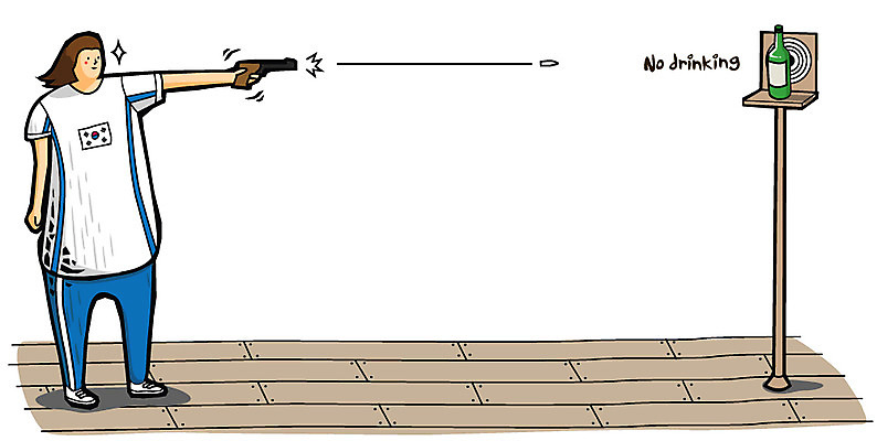 EPS 전신 여자 일러스트 술병 건강 한명 서기 사람 건강관리 총 병 결심 사격 금연 금주 총알 여자만 여자한명만 국내일러스트 1 식기 무기 캠페인 컨셉 모션 병_용기 주류 관리 사회이슈 파일형식 벡터