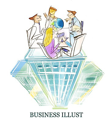 PSD 여자 남자 의자 일러스트 비즈니스 회의 사람 빌딩 여러명 건물 지구본 모임 비즈니스맨 비즈니스우먼 국내일러스트 건축물 가구 다수 직장인 파일형식