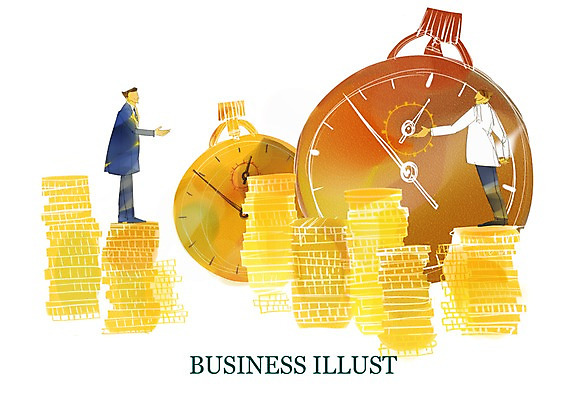 전신 PSD 남자 시계 돈 일러스트 비즈니스 서기 사람 두명 동전 비즈니스맨 회중시계 남자만 국내일러스트 모션 직장인 재산 파일형식