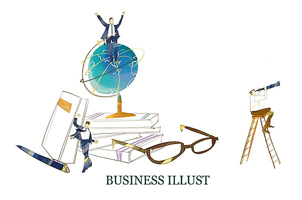 전신 PSD 남자 안경 일러스트 비즈니스 사다리 서기 사람 앉기 책 세명 글로벌 펜 지구본 망원경 비즈니스맨 남자만 국내일러스트 잡화 모션 필기구 도구 직장인 파일형식