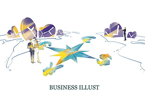 전신 PSD 여자 남자 시계 돈 일러스트 비즈니스 표시 서기 사람 세명 달러 유로 비즈니스맨 비즈니스우먼 엔 나침반 파운드 국내일러스트 모션 직장인 재산 파일형식