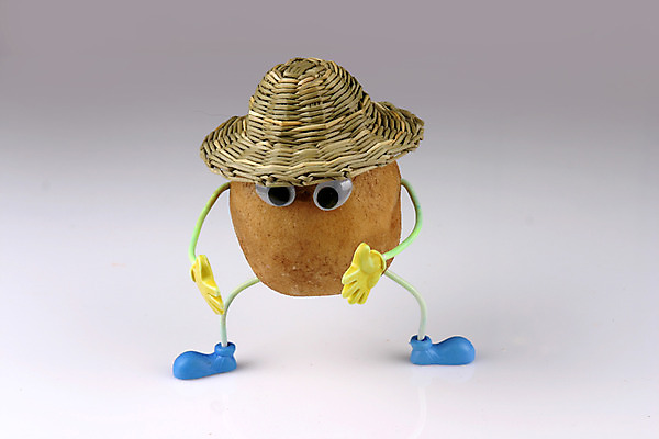 포토 JPG 스튜디오촬영 모자 잡화 음식 컨셉 채소 식재료 감자 뿌리채소 실내 의인화 사람없음 농작물 한개 밀짚모자 국내포토 모자_잡화 1 농업 내부 파일형식