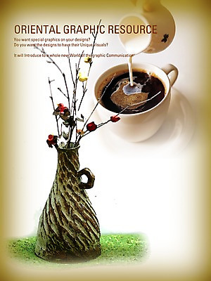 PSD 편집이미지 꽃 포스터 커피 음식 실내 사람없음 식당 꽃병 차 알림 디지털합성 전단 홍보물 음식전단 조화 프림 이미지편집 식물 음료 내부 상점 파일형식