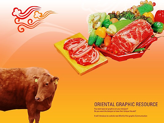 PSD 동물 편집이미지 한마리 포스터 음식 채소 도마 실내 육류 요리 사람없음 식당 가축 소고기 소 알림 디지털합성 전단 홍보물 황소 음식전단 이미지편집 1 식재료 포유류 주방용품 내부 상점 파일형식