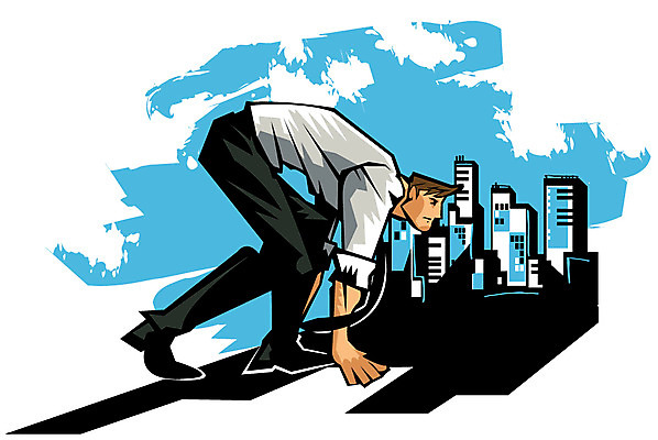 EPS 남자 실루엣 일러스트 비즈니스 한명 사람 빌딩 건물 달리기 도시 비즈니스맨 시작 준비 열정 남자만 남자한명만 국내일러스트 1 건축물 감정 모션 촬영기법 직장인 파일형식 벡터