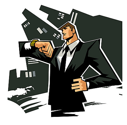 EPS 남자 시계 일러스트 비즈니스 한명 사람 빌딩 상반신 건물 도시 비즈니스맨 약속 열정 남자만 남자한명만 국내일러스트 1 건축물 감정 직장인 파일형식 벡터