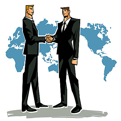 EPS 전신 남자 세계지도 일러스트 비즈니스 협력 악수 서기 사람 두명 글로벌 비즈니스맨 열정 남자만 국내일러스트 감정 지도 모션 손짓 세계 직장인 파일형식 벡터