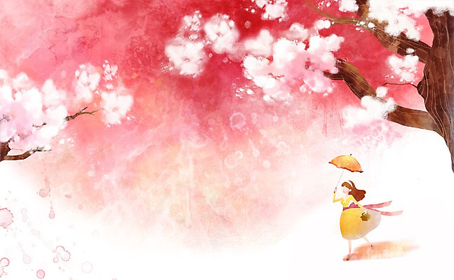 PSD 사계절 계절 여자 꽃 백그라운드 일러스트 자연 꽃나무 한명 사람 풍경 봄풍경 봄 벚꽃 양산 계절백그라운드 여자만 여자한명만 봄배경 국내일러스트 나무 식물 1 생태계 파일형식