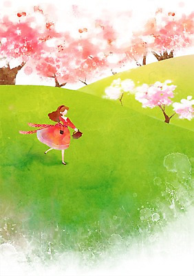 PSD 사계절 계절 여자 꽃 백그라운드 일러스트 자연 꽃나무 한명 사람 풍경 초원 소풍 봄풍경 봄 벚꽃 언덕 계절백그라운드 여자만 여자한명만 봄배경 국내일러스트 나무 식물 1 야외활동 생태계 파일형식