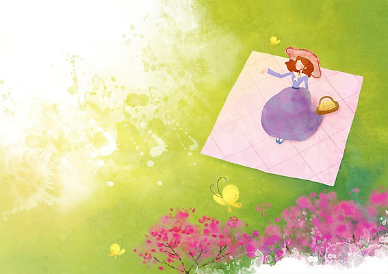 PSD 사계절 계절 여자 꽃잎 꽃 나비 백그라운드 가방 일러스트 자연 한명 사람 풍경 잔디 소풍 봄풍경 봄 진달래 돗자리 계절백그라운드 낙화 여자만 여자한명만 봄배경 국내일러스트 식물 1 잡화 곤충 야외활동 생태계 파일형식