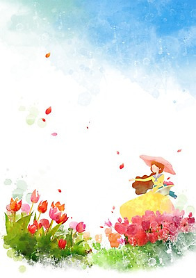 PSD 모자 사계절 계절 여자 꽃잎 꽃 백그라운드 꽃밭 일러스트 자연 한명 사람 풍경 빨간색 바구니 봄풍경 봄 튤립 꽃바구니 계절백그라운드 낙화 여자만 여자한명만 봄배경 국내일러스트 식물 1 잡화 컬러 생태계 파일형식