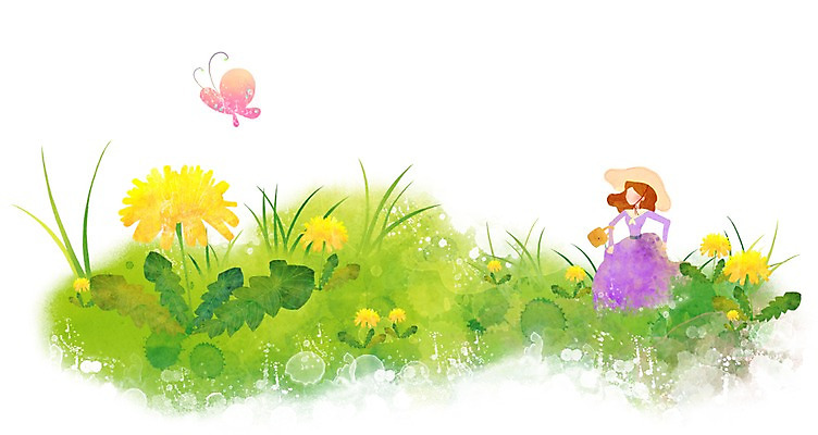 PSD 사계절 계절 여자 꽃 나비 백그라운드 꽃밭 일러스트 자연 한명 사람 풍경 잔디 초원 봄풍경 봄 민들레 계절백그라운드 여자만 여자한명만 봄배경 국내일러스트 식물 1 곤충 생태계 파일형식