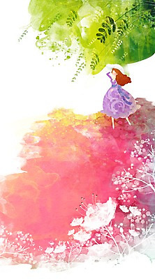 PSD 사계절 계절 여자 꽃잎 꽃 분홍색 백그라운드 꽃밭 일러스트 자연 나뭇잎 한명 사람 풍경 봄풍경 봄 진달래 계절백그라운드 여자만 여자한명만 봄배경 국내일러스트 식물 1 컬러 잎 생태계 파일형식