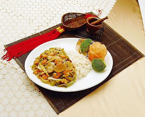 JPG 음식 실내 요리 사람없음 장식 중식 식사 대나무발 잡채밥 밥 내부 파일형식