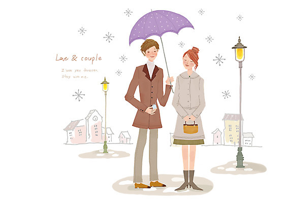 전신 PSD 커플 여자 남자 행복 가로등 데이트 일러스트 우산 거리 주택 함께함 사랑 서기 미소 웃음 사람 성인 두명 건물 다정 눈 성인만 국내일러스트 자연요소 건축물 공공시설 감정 컨셉 관계 모션 날씨 표정 파일형식