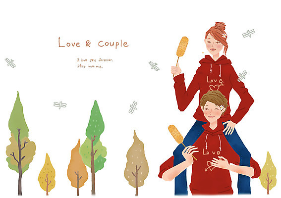전신 PSD 나무 커플 여자 남자 행복 곤충 데이트 일러스트 나뭇잎 함께함 사랑 웃음 사람 상반신 성인 두명 다정 목말 잠자리 핫도그 성인만 국내일러스트 식물 동물 감정 음식 컨셉 잎 관계 모션 패스트푸드 표정 파일형식