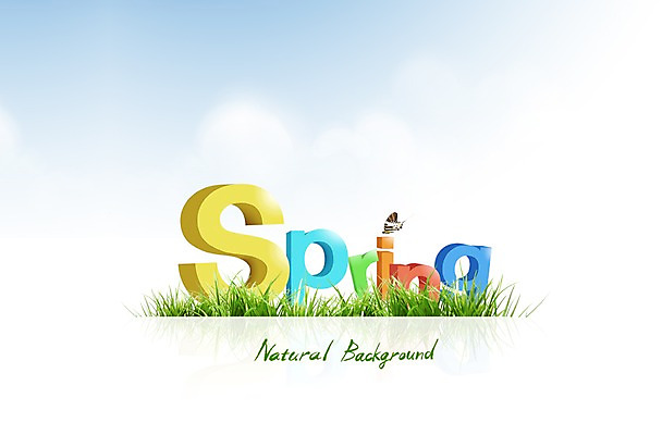 PSD 구름 편집 편집이미지 문자 영어 계절 나비 백그라운드 자연 하늘 풍경 잔디 사람없음 봄 풀 이미지편집 자연요소 식물 곤충 생태계 파일형식